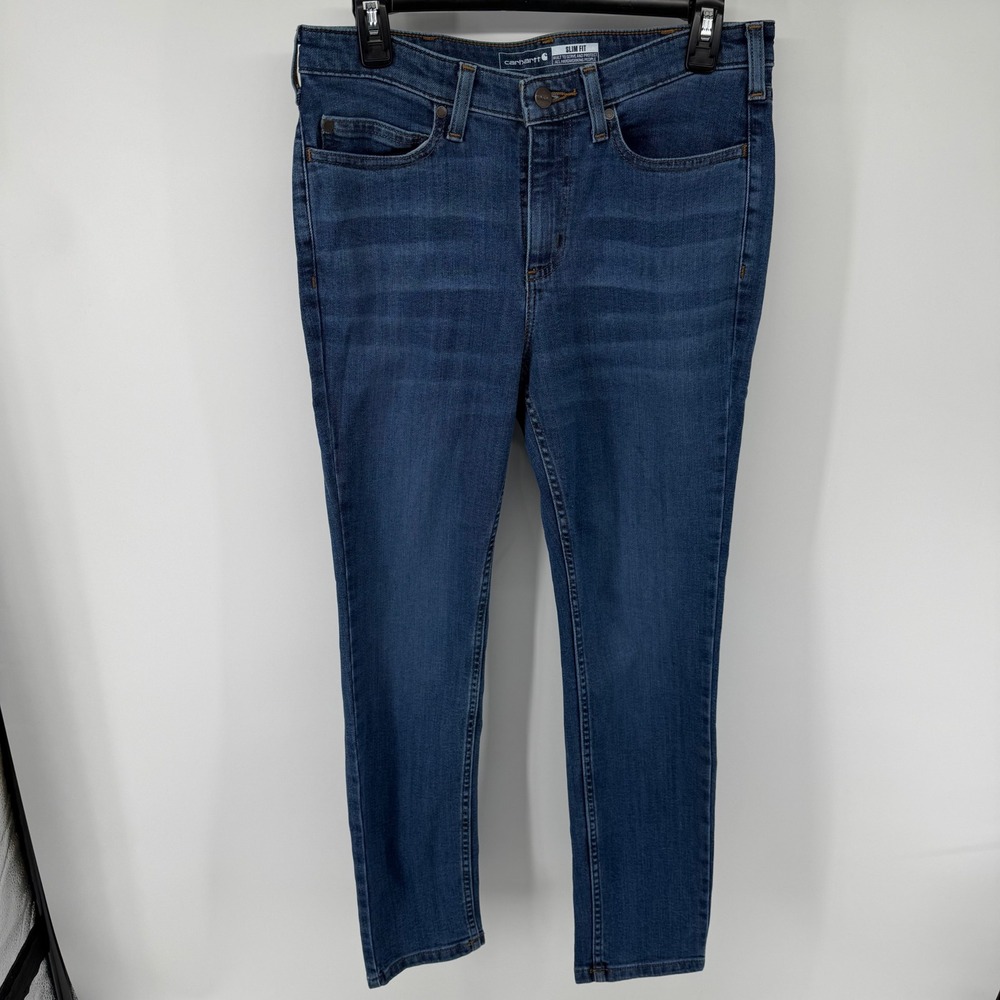 Carhartt Rugged Flex Slim Fit Tapered Jeans Women Size 10 Short NWT Stretch Work